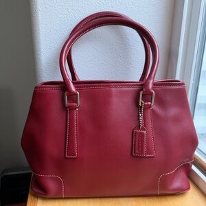 Coach Hampton Medium Leather Satchel Purse
